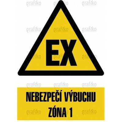 Grafiko | Nebezpečí výbuchu EX - Text obrázku Nebezpečí výbuchu - zóna 5, Materiál Samolepící PVC folie, Rozměr 297x210mm
