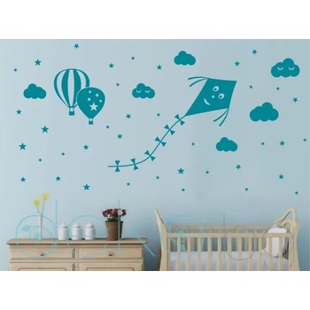 Image 1 of Хвърчило с балони, облаци и звезди (1224)