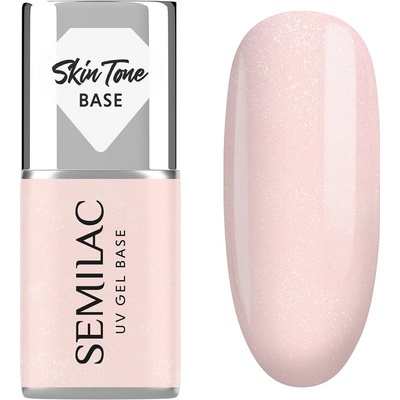 Semilac Base coat Skin Tone Cover Base Glitter Rose 7ml