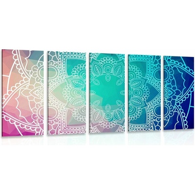 5-dielny obraz pastelová Mandala