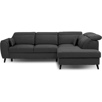 Eltap Тъмносив кадифен разтегателен ъглов диван с място за съхранение (десен ъгъл L форма) Noble - ELTAP (CO-NOB-RT-06NU)