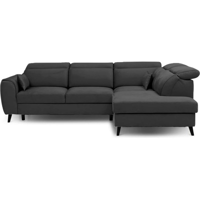 Eltap Тъмносив кадифен разтегателен ъглов диван с място за съхранение (десен ъгъл L форма) Noble - ELTAP (CO-NOB-RT-06NU)