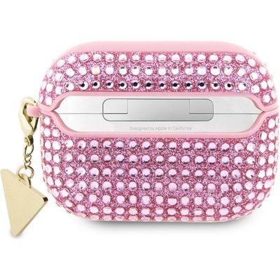 GUESS Калъф за Airpods Guess Rhinestones Triangle Metal Logo Case за AirPods Pro 2 - Розов (3666339120696)