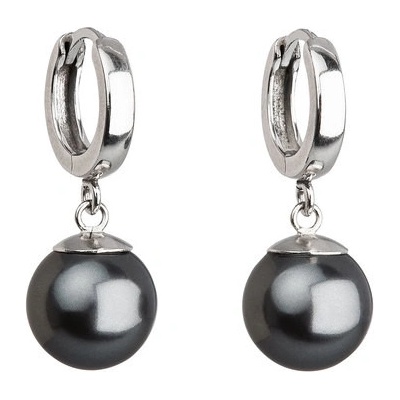 Evolution Group stříbrné s perlou Crystals from Swarovski Grey 31151.3 Grey