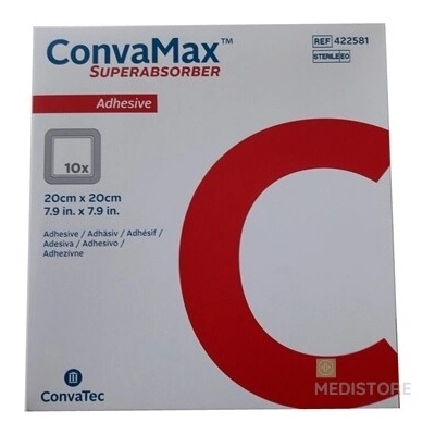 ConvaMax Krytie na rany superabsorpčné adhezívne 20 x 20 cm 10 ks