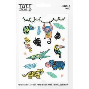 TATTonMe Водоустойчиви временни татуировки за деца Джунгла микс (TMJungle)