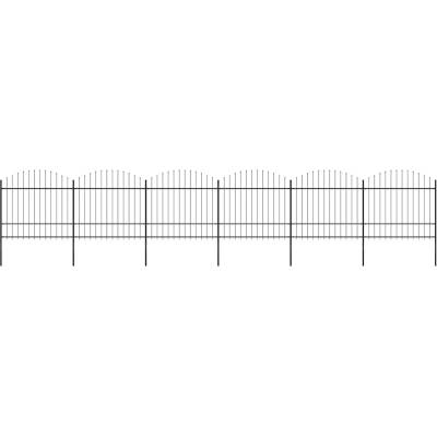 vidaXL Zahradní plot s hroty ocel (1,5–1,75) x 10,2 m černý