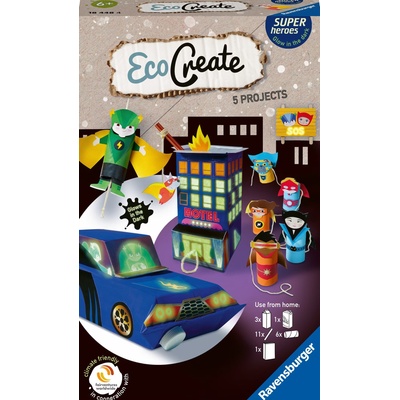 Ravensburger Творчески комплект Ravensburger - EcoCreate Mini, Superheroes (7018448)