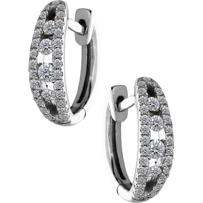 Zlaton náušnice bílé zlato s diamanty 000181112233