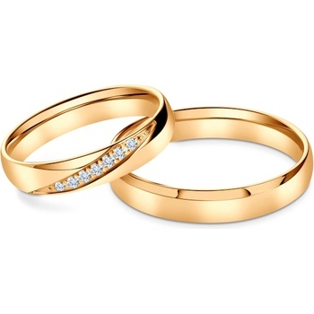 SAVICKI Сватбени халки: жълто злато, полукръгли, 4 мм