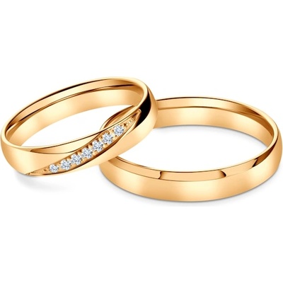 SAVICKI Сватбени халки: жълто злато, полукръгли, 4 мм