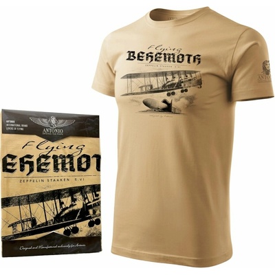 Tričko Antonio s lietadlom Behemoth Zeppelin Staaken R.VI béžové