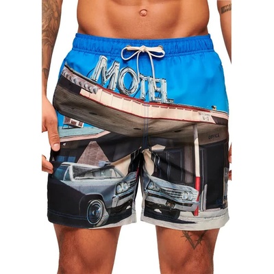 Superdry Бански гащета Superdry Photographic 17´´ swimming shorts - Blue (Motel Blues)