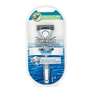 Wilkinson Sword Quattro Titanium Sensitive + 1 ks hlavice