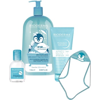 BIODERMA ABC Derm Комплект - Измиващ гел, Гел-крем за след слънце и Мицеларна вода, 2 х 200 + 100 ml