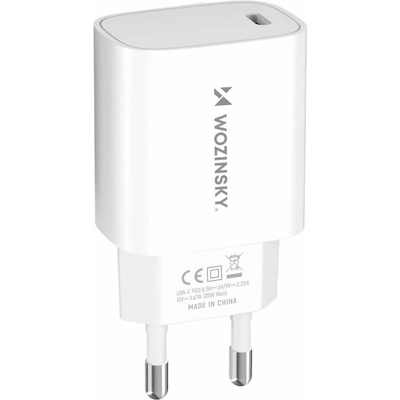 Захранване за ел. мрежа 20W с USB-C изход и технология за бързо зареждане - Wozinsky Fast Wall Charger USB-C 20W PD (бял) (WGWCCW)