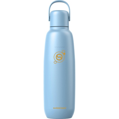 SodaStream Fizz & Go Stainless Steel Soda Bottle 0.9L Double Wall Insulated Thermos Bottle Keeps Hot & Cold for Carbonated Drinks Compatible with DUO, TERRA, ART, ENSO & More, Ice Blue - 1062416440