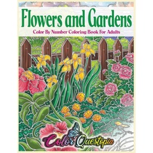 Flowers and Gardens Color By Number Coloring Book for Adults