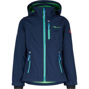 TROLLKIDS Детско софтшел яке Trollkids Kid's Balestrand Jacket Softshell jacket - Navy / Bright Green / Medium Blue - размер 128 (EU) (703-4381-0316)