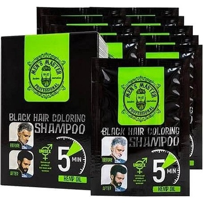 Mens Master Professional Farbiaci šampón čierna farba na vlasy 10× 25 ml