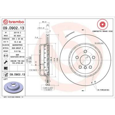 Brzdový kotúč BREMBO 09.D902.13