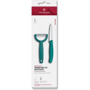 Victorinox - Комплект кухненски нож и белачка SWISS CLASSIC, тюркоаз (GG786)