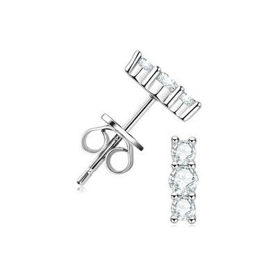 Nubis stříbrné náušnice s moissanity MN153