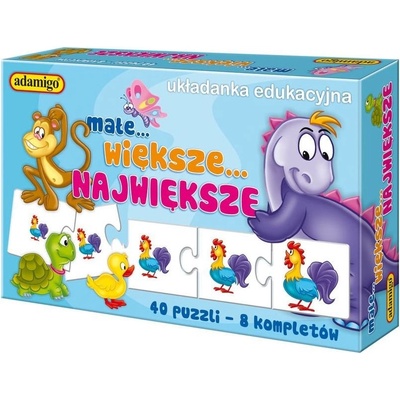 ADAMIGO Vzdělávací Zvířátka malé větší největší 8x5 dielov