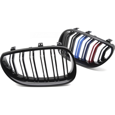 Predná maska BMW 5er E60 / E61 03-10 Sport Glossy Black Tri-Colour Double Bar