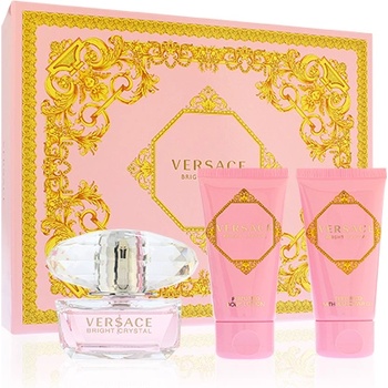 Versace Bright Crystal подаръчен комплект Woman Eau de Toilette 50 ml + мляко за тяло 50 ml + душ гел 50 ml