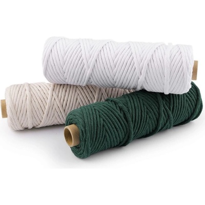 Bavlněná šňůra macrame Ø5 mm návin 50 m - 6 šedá sv.