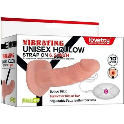 LoveToy Unisex Vibrační nasazovací penis Strap-on připínací