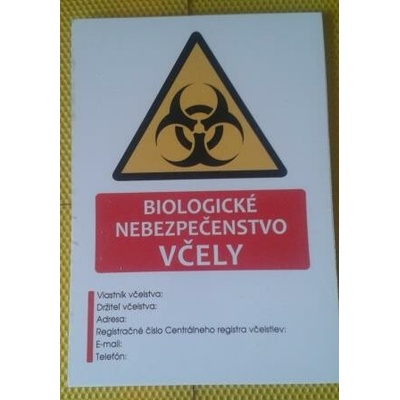 Tabuľa biologické nebezpečenstvo včely