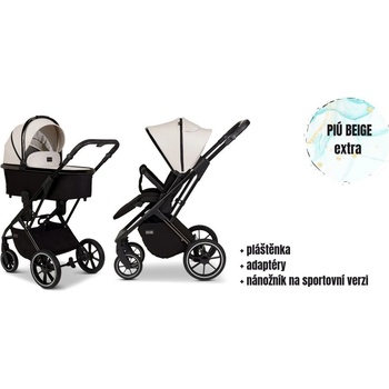 Moon PIÚ EXTRA black chrome BEIGE včetně nánožníku adaptéru a pláštěnky 2024