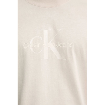 Calvin Klein Jeans Памучна тениска Calvin Klein Jeans в бежово с принт J30J327109 (J30J327109)