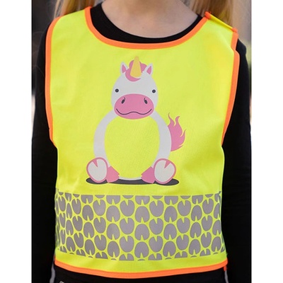 Korntex Wildlife detská reflexná vesta KX119K Unicorn Yellow