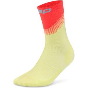 CEP Мъжки чорапи за бягане CEP Run Edt. Split Socks Mid Cut Running socks - Lime / Neon Coral - размер III (207-1853-0411)