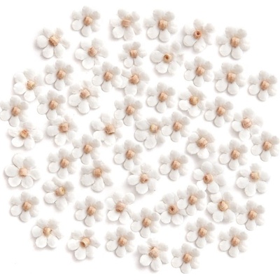 DP Craft Papírové květinky bílé 1 cm 60 ks