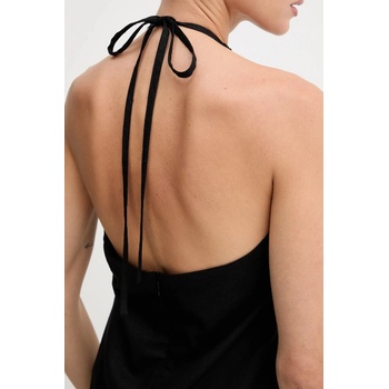 Gestuz Рокля с лен Gestuz в черно дълга разкроена 10910282 (10910282)