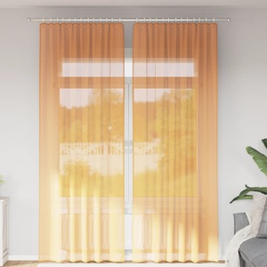 vidaXL Пердета от воал с примки, 2 бр, оранжево, 140x260 см (4102285)