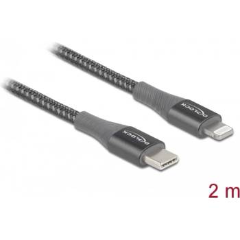 Delock Кабел за данни и зареждане USB Type-C - Lightning за iPhone , iPad и iPod сив 2 м M