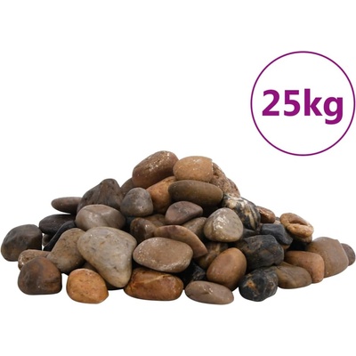 vidaXL Полирани камъчета 25 кг микс цветове 2-5 см (155332)
