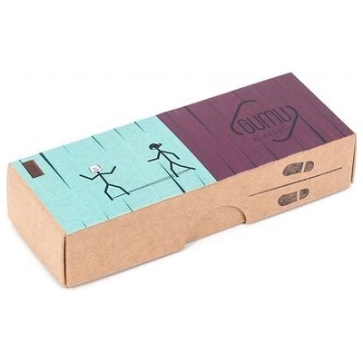 Skákací guma v setu Gumu Klasik double redwine/aqua