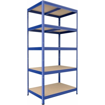 Biedrax Regál do domácnosti 35 x 90 x 180 cm, modrý, 5 políc MDF, 200 kg na policu