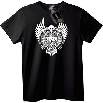 NOONEBRAND Тениска Череп с Крила и Кръст - 5XL, White