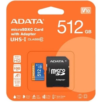 ADATA MicroSDXC 512GB AUSDX512GUICL10A1-RA1