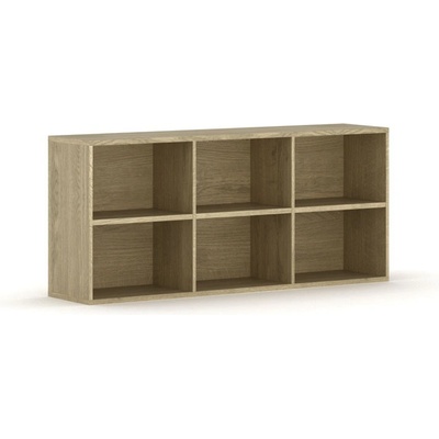 Nástěnná knihovna Integro, 835x1750x400 mm, 6 polic, dub přírodní