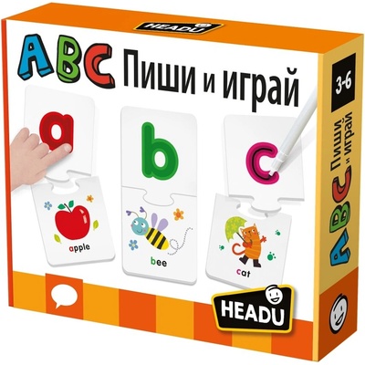 Headu Образователен пъзел, Headu, ABC пиши и играй (HBG60025)