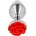Метален анален плъг с червена роза, 7, 8см. - Kink Plug Rose Silver (D-242596)
