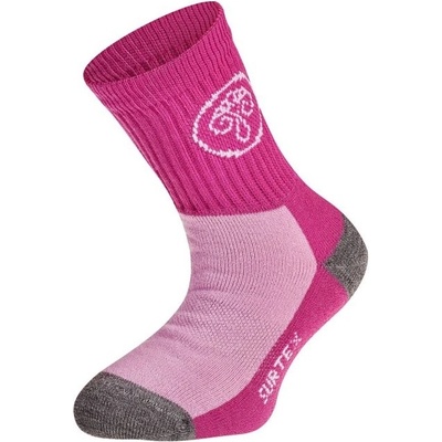 Surtex dětské merino ponožky volný lem Růžová